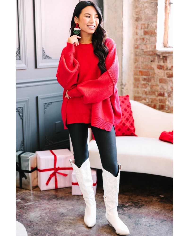 Give You Joy Red Dolman Sweater