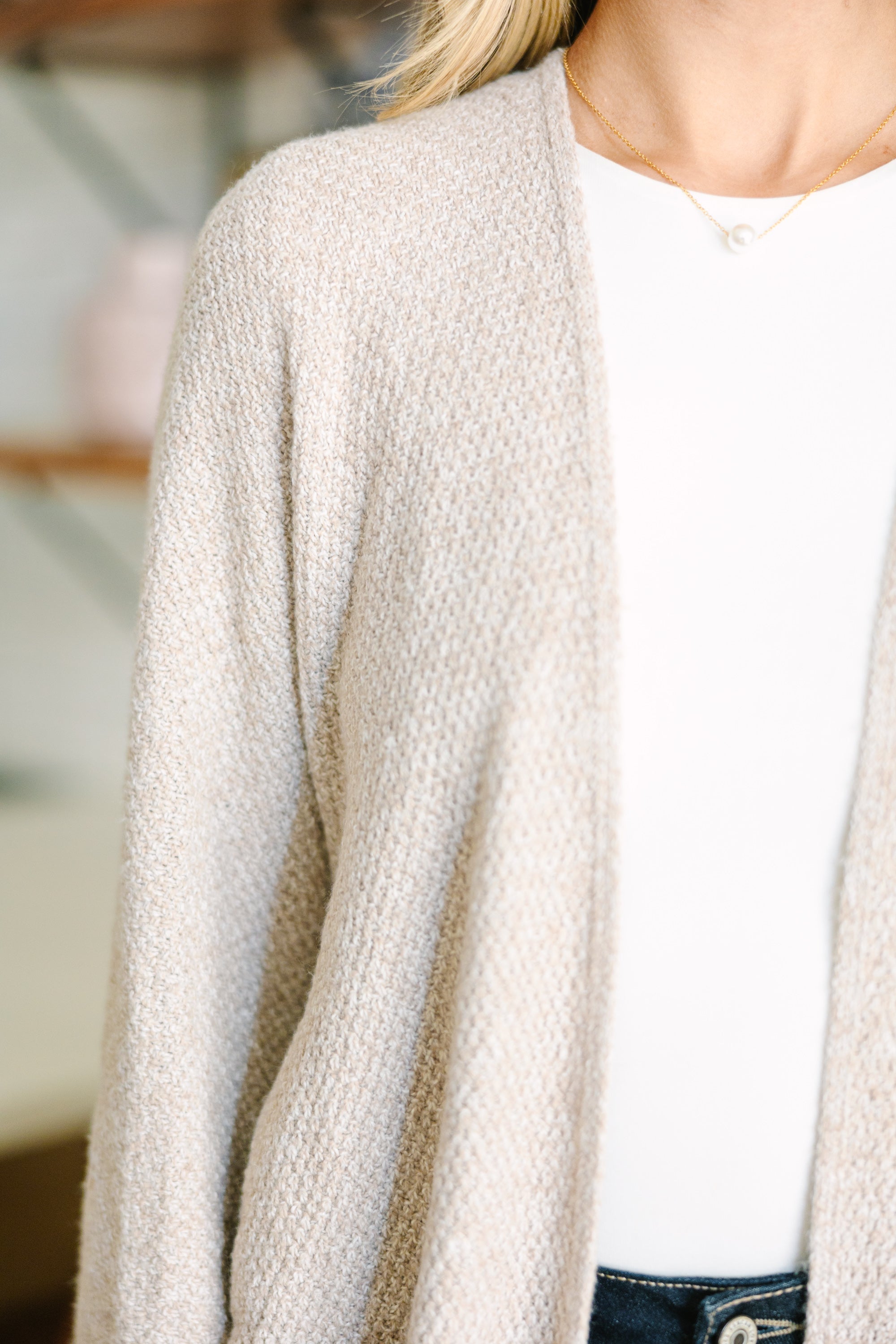 Call On Me Light Taupe Cardigan