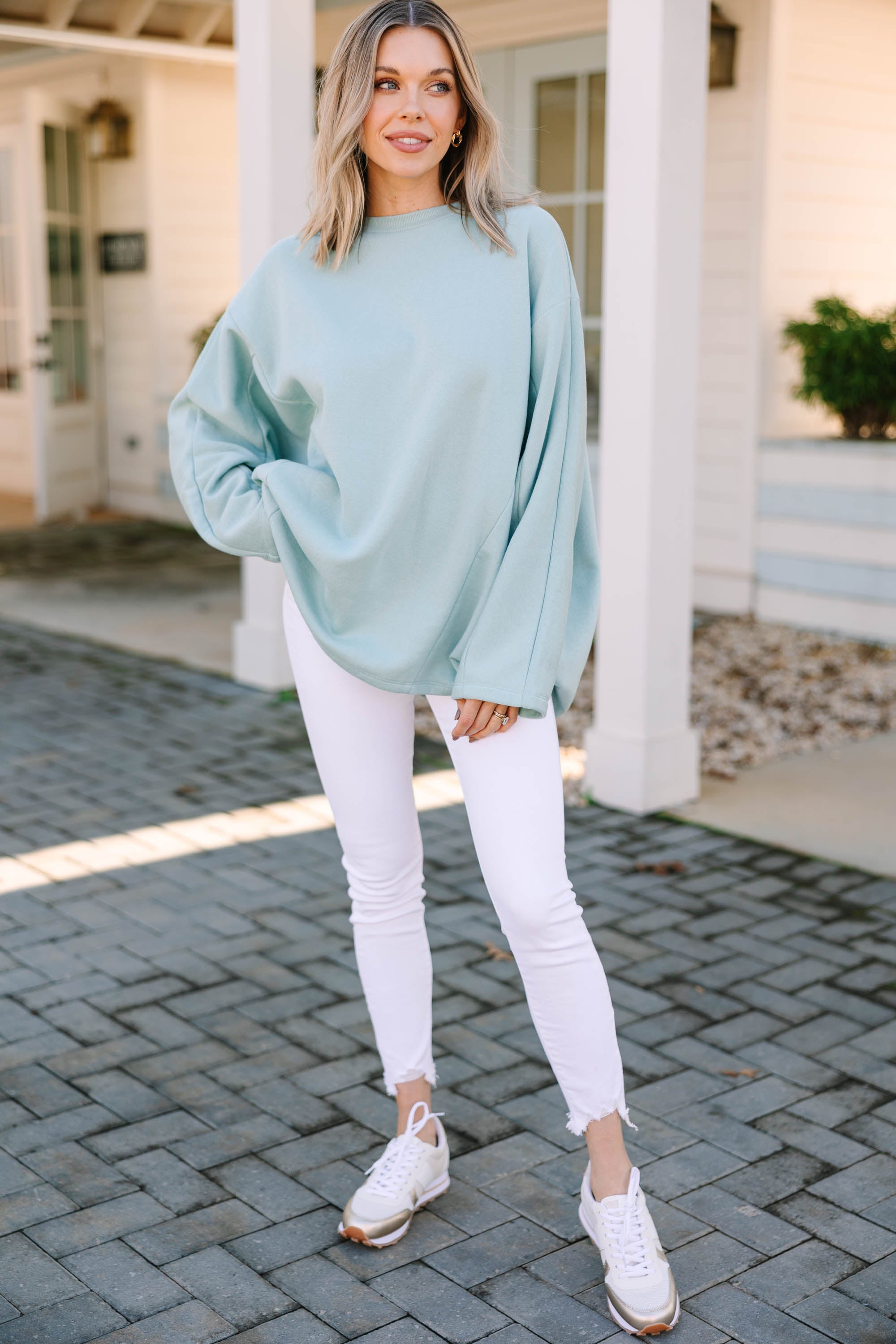 You've Got It All Dusty Green Oversized Sweatshirt