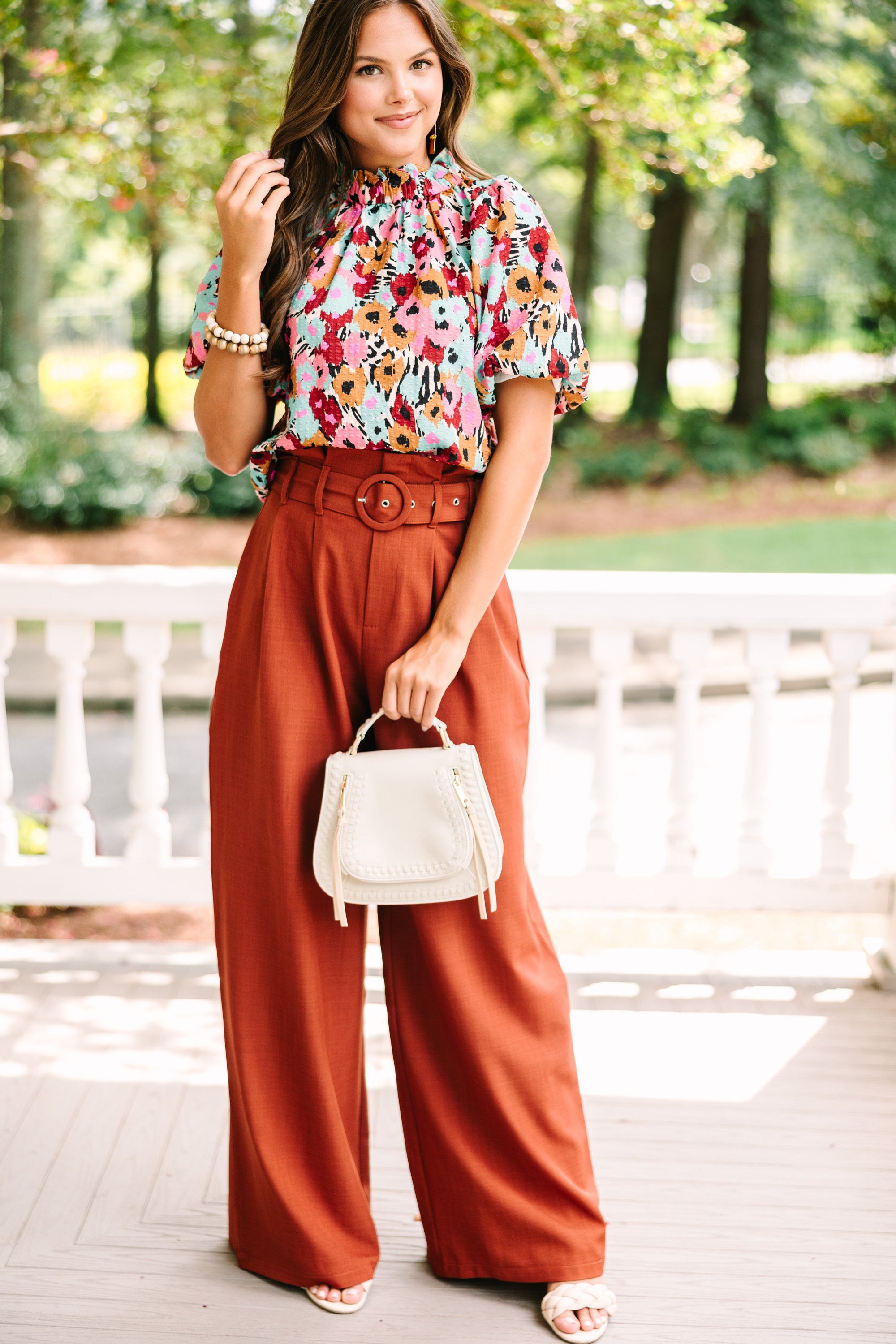 Treat You Right Cream White Floral Blouse