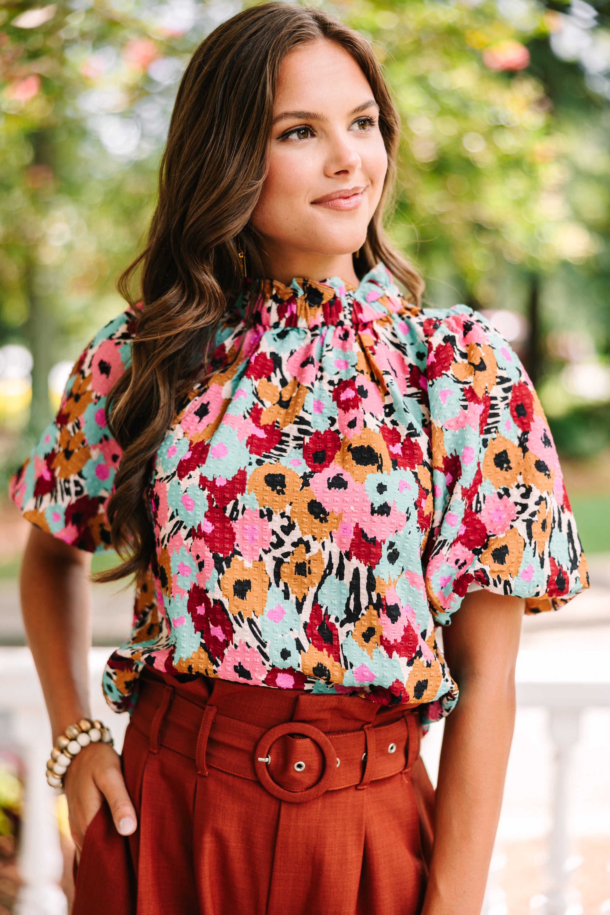 Treat You Right Cream White Floral Blouse