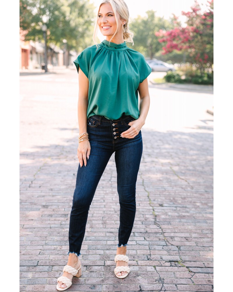 Take A Look Emerald Green Blouse