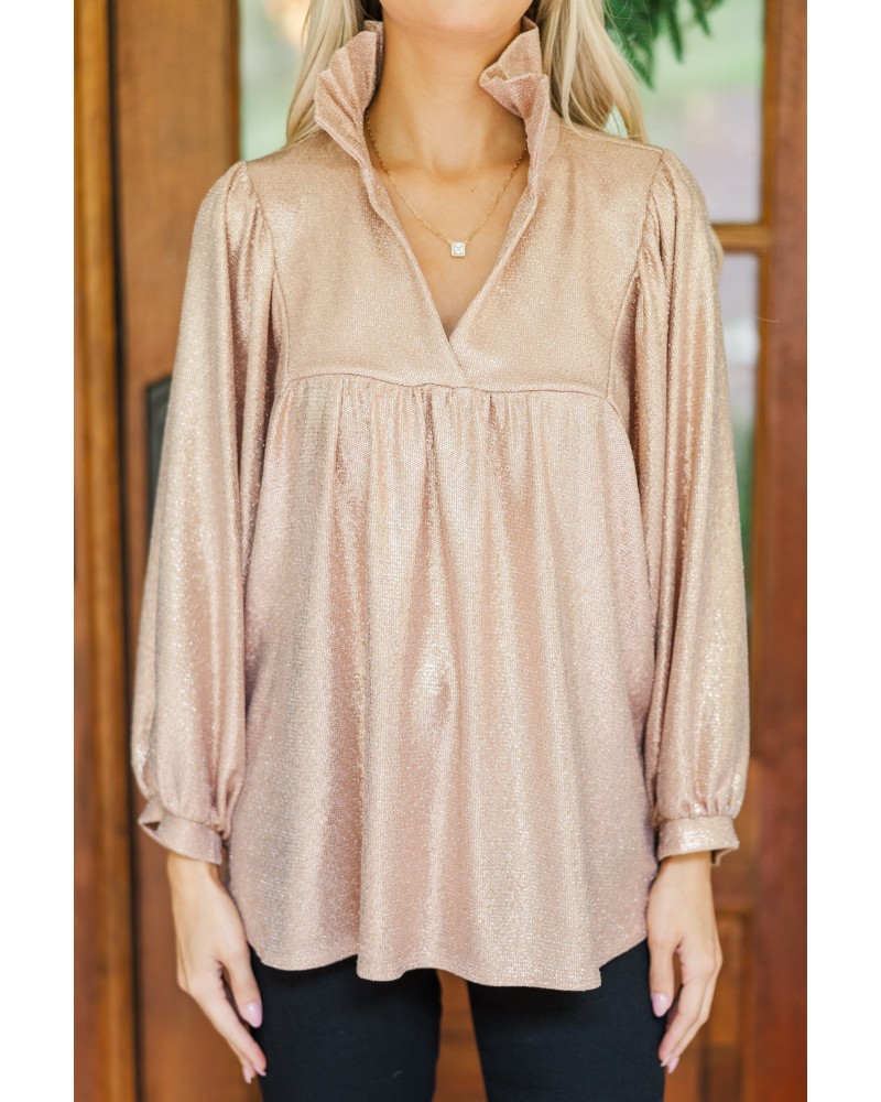 Stay With You Always Copper Speckled Blouse