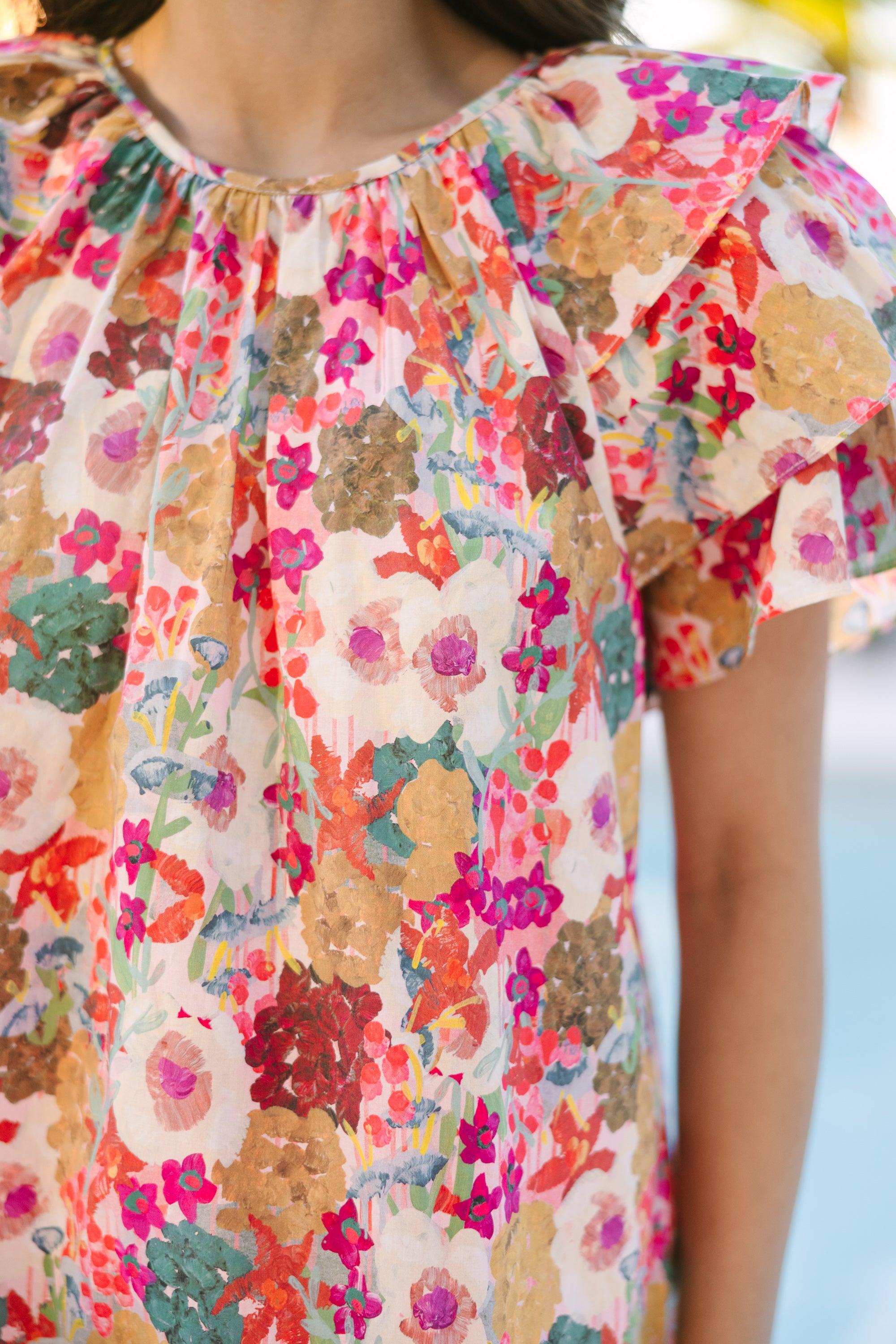 Hear Me Out Fuchsia Pink Floral Blouse