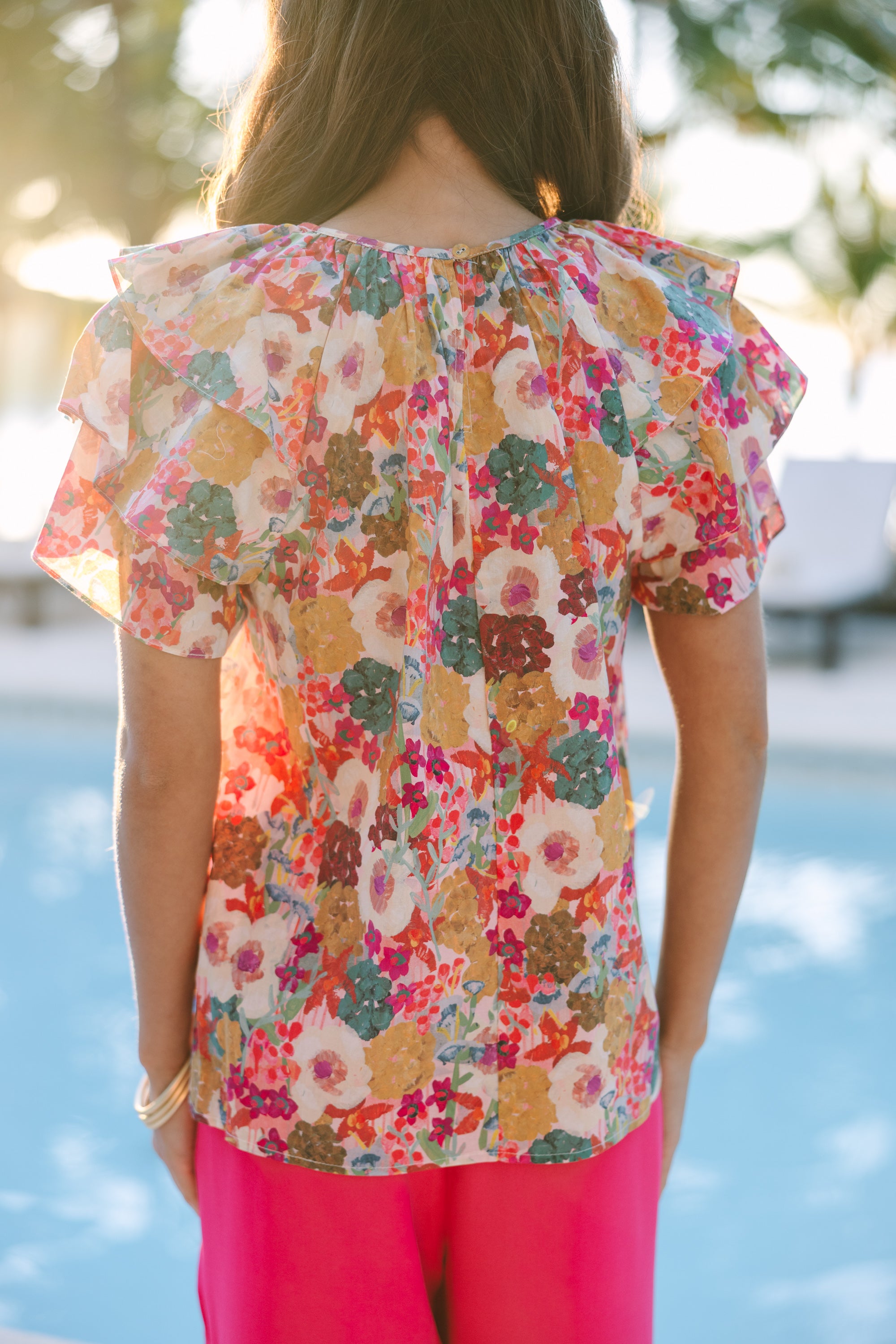 Hear Me Out Fuchsia Pink Floral Blouse