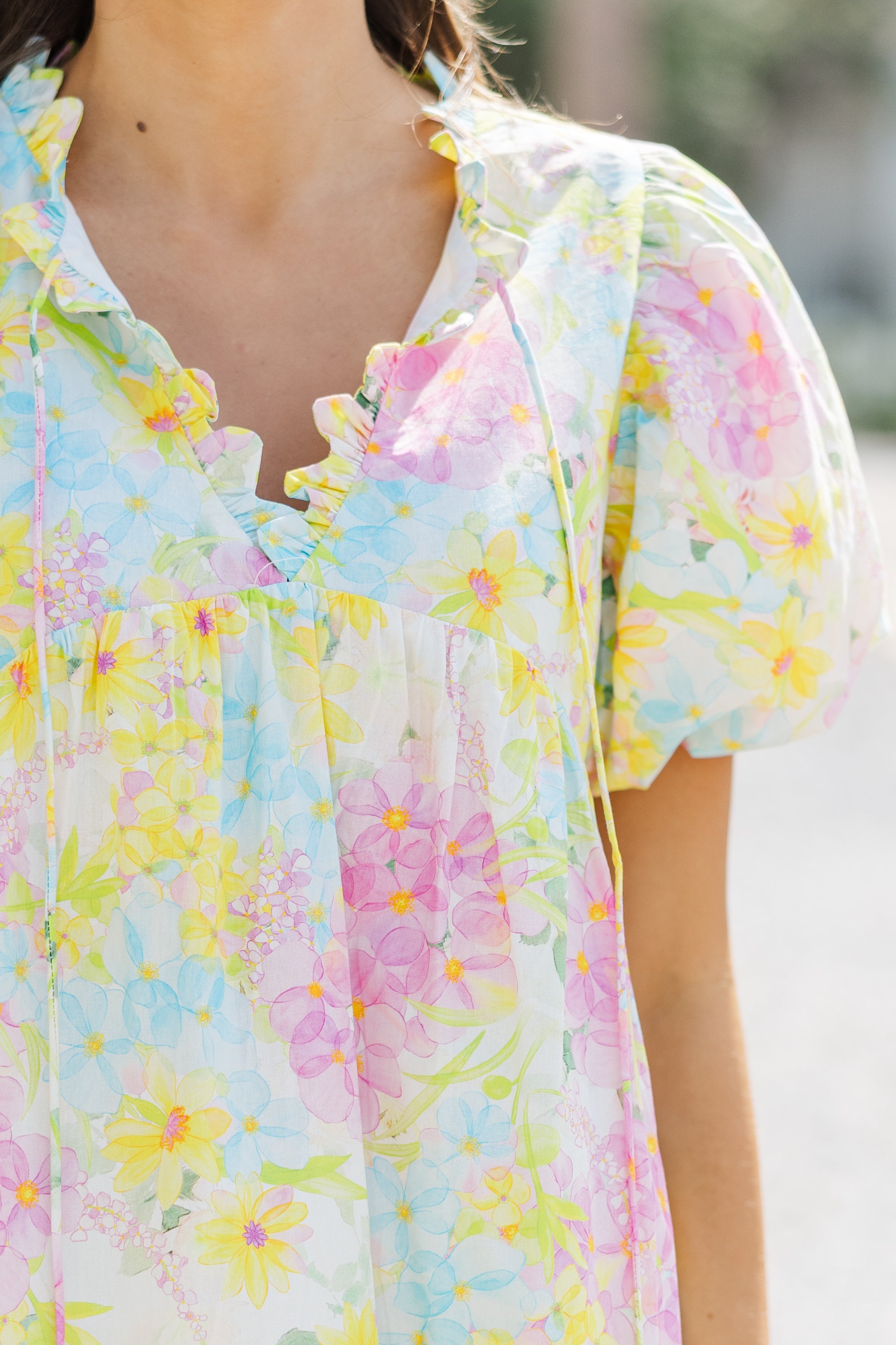 With Love And Joy Yellow Floral Blouse