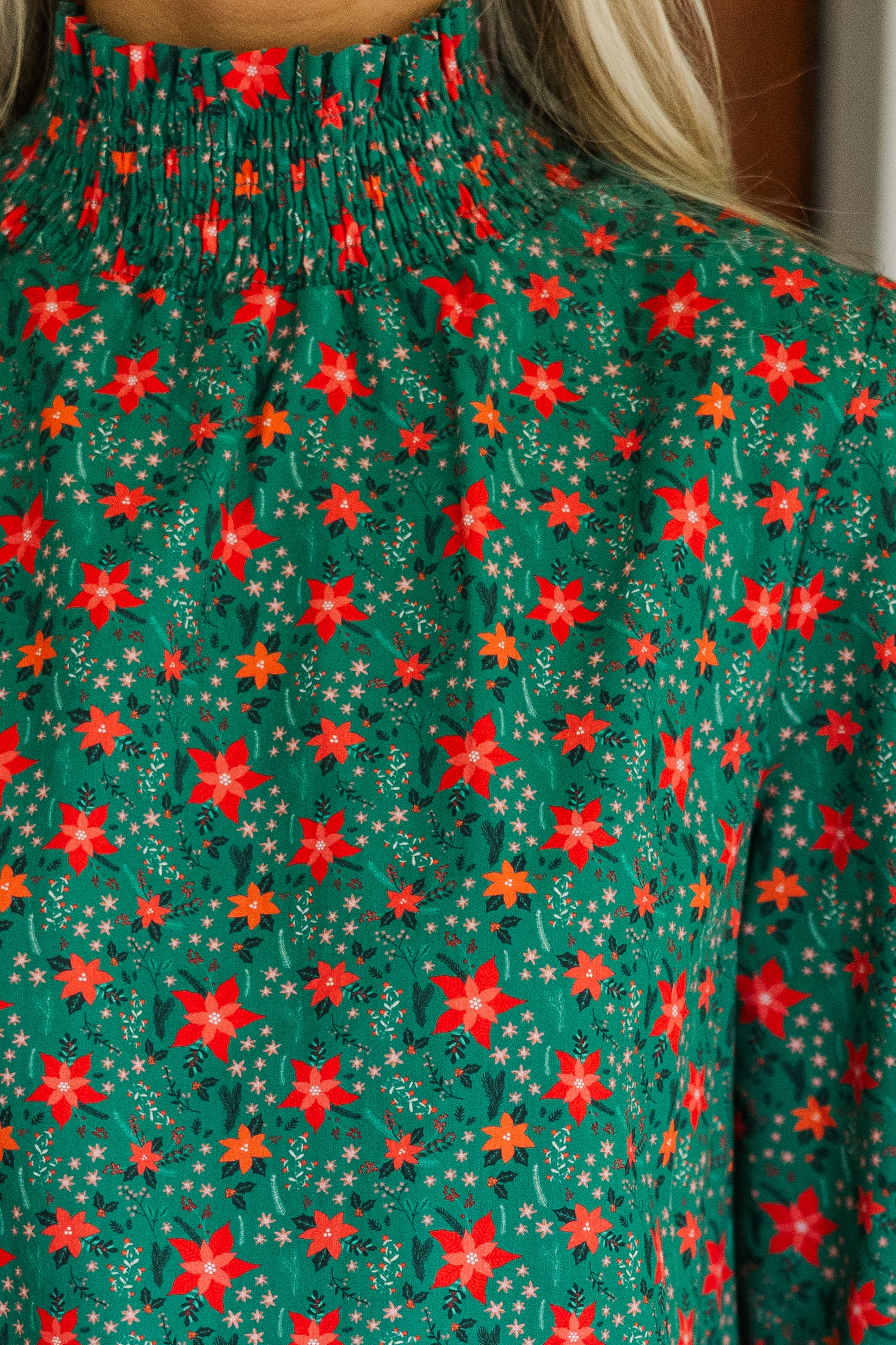 All I Need Emerald Floral Blouse