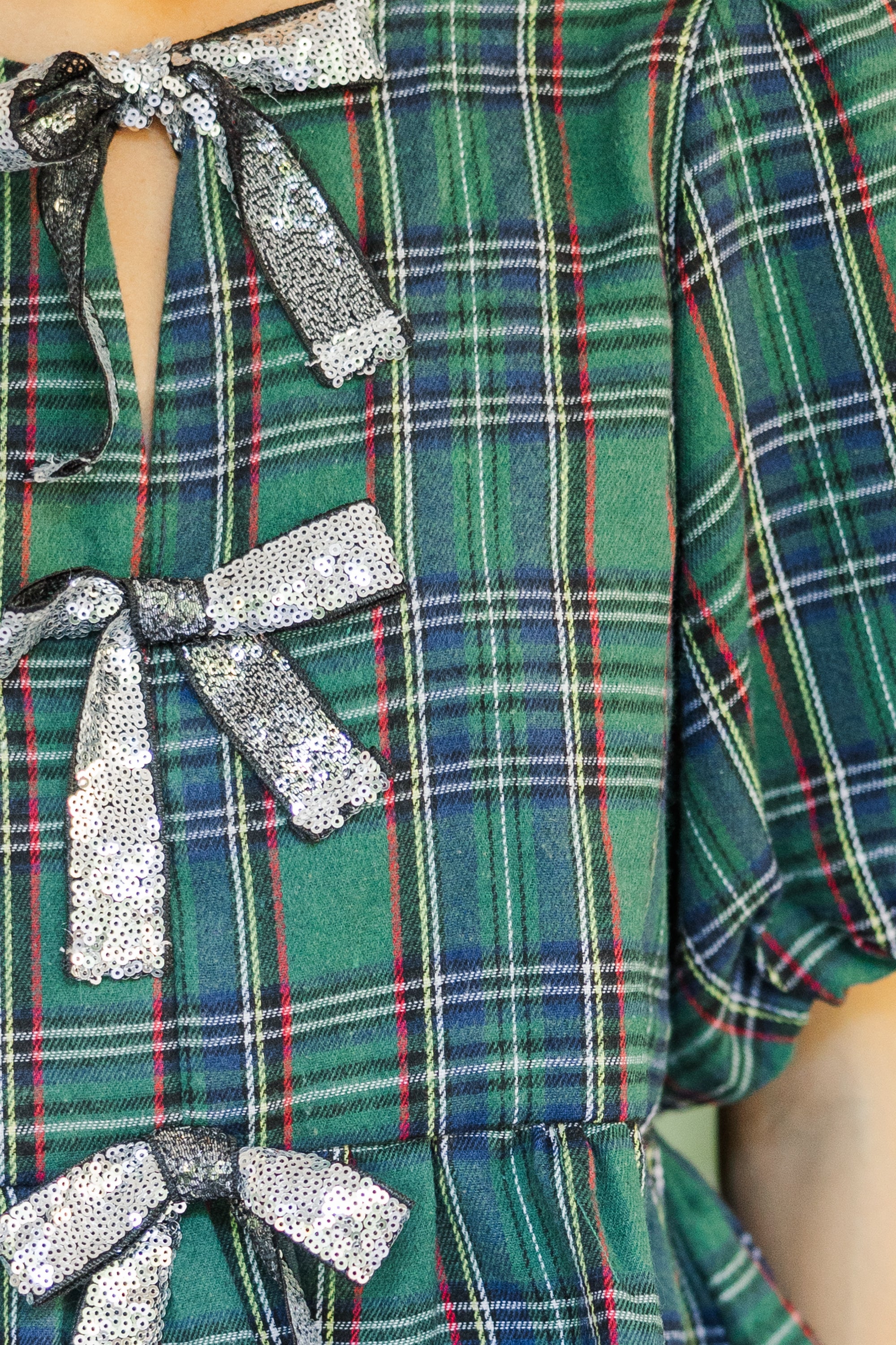 Believe In Joy Emerald Green Plaid Blouse